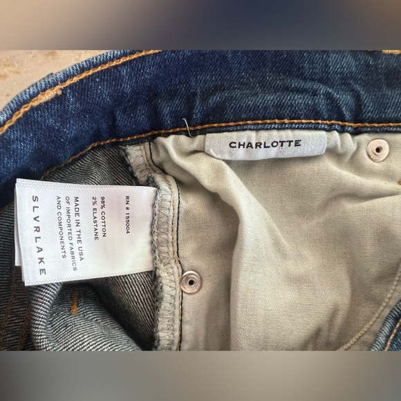 SLVRLAKE Denim Charlotte High Rise Boot Cut Jeans in Atlantic City Wash Size 28 - Picture 5 of 6